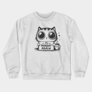 cat with a cup of coffee Crewneck Sweatshirt